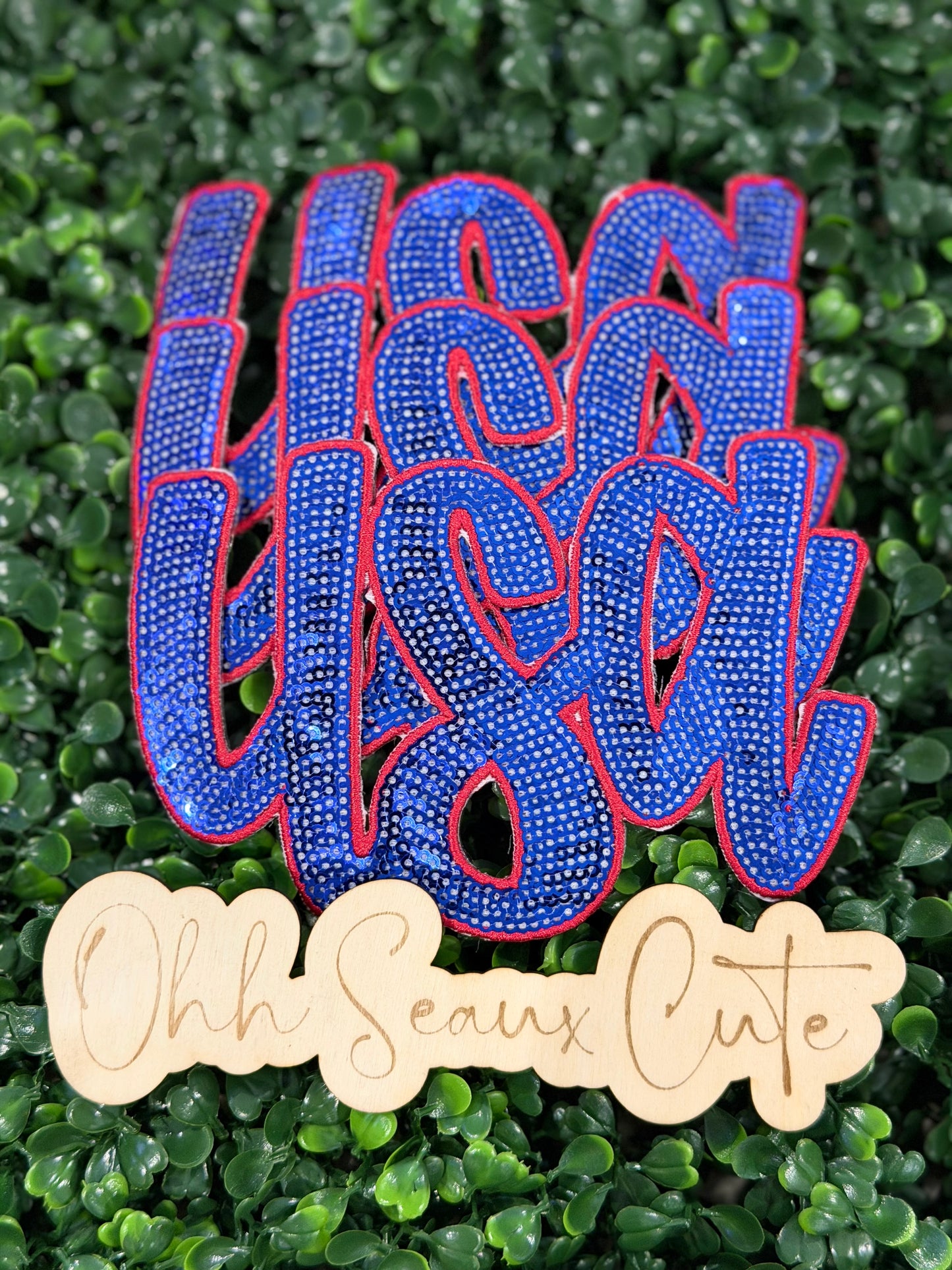6” Sequin USA-Blue/Red