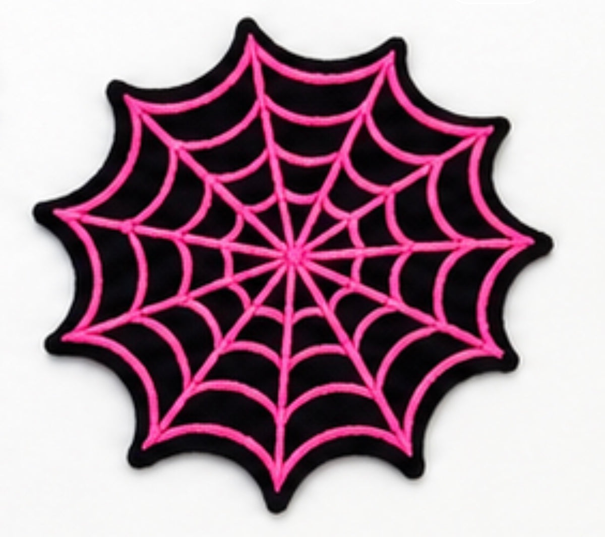3” Pink Spider Web Black Glitter