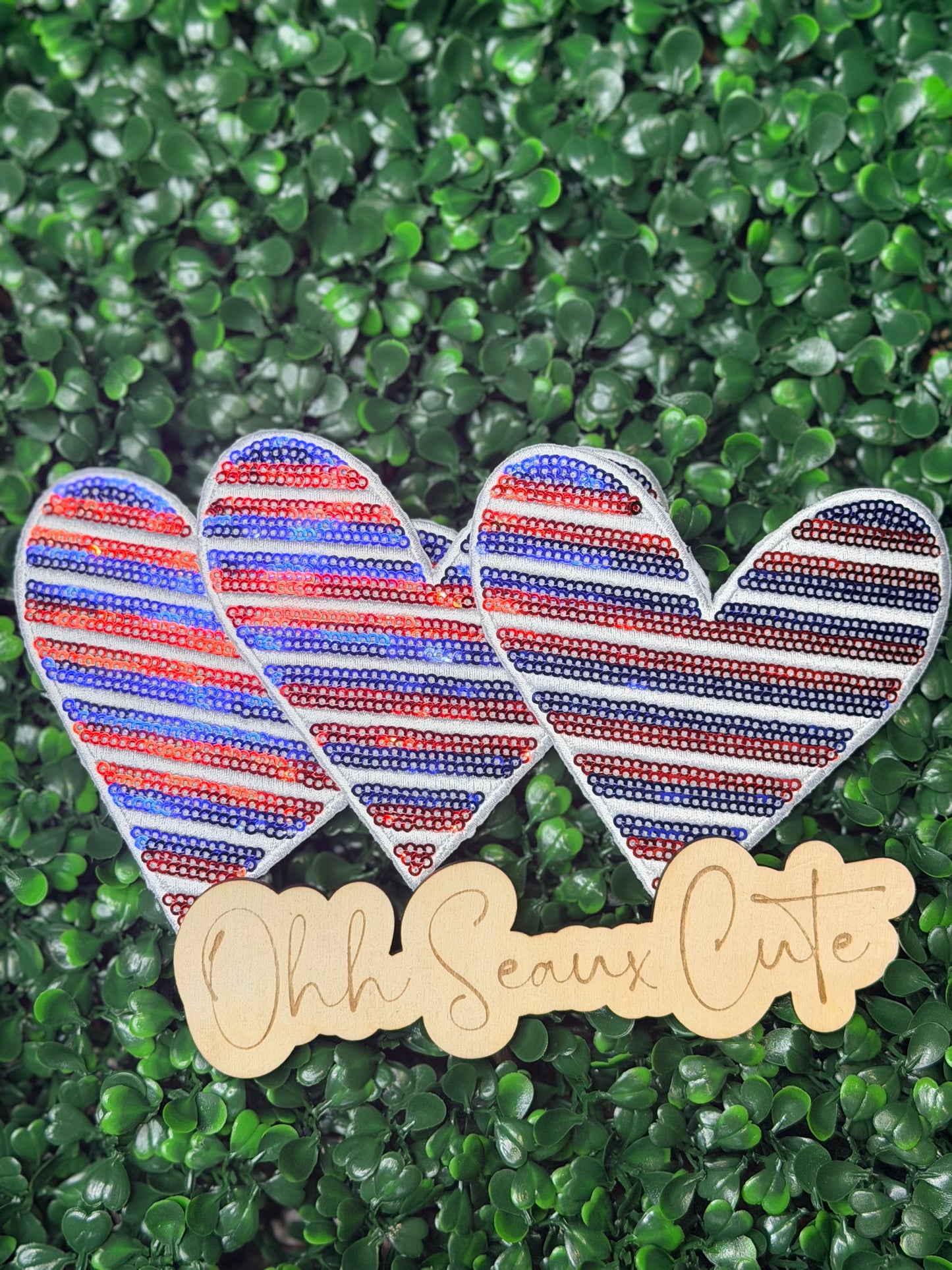 3.5” Red/White/Blue Stripe Heart