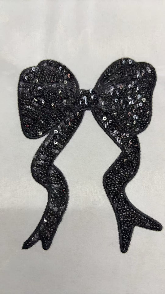 5.5” Black Sequin Bows