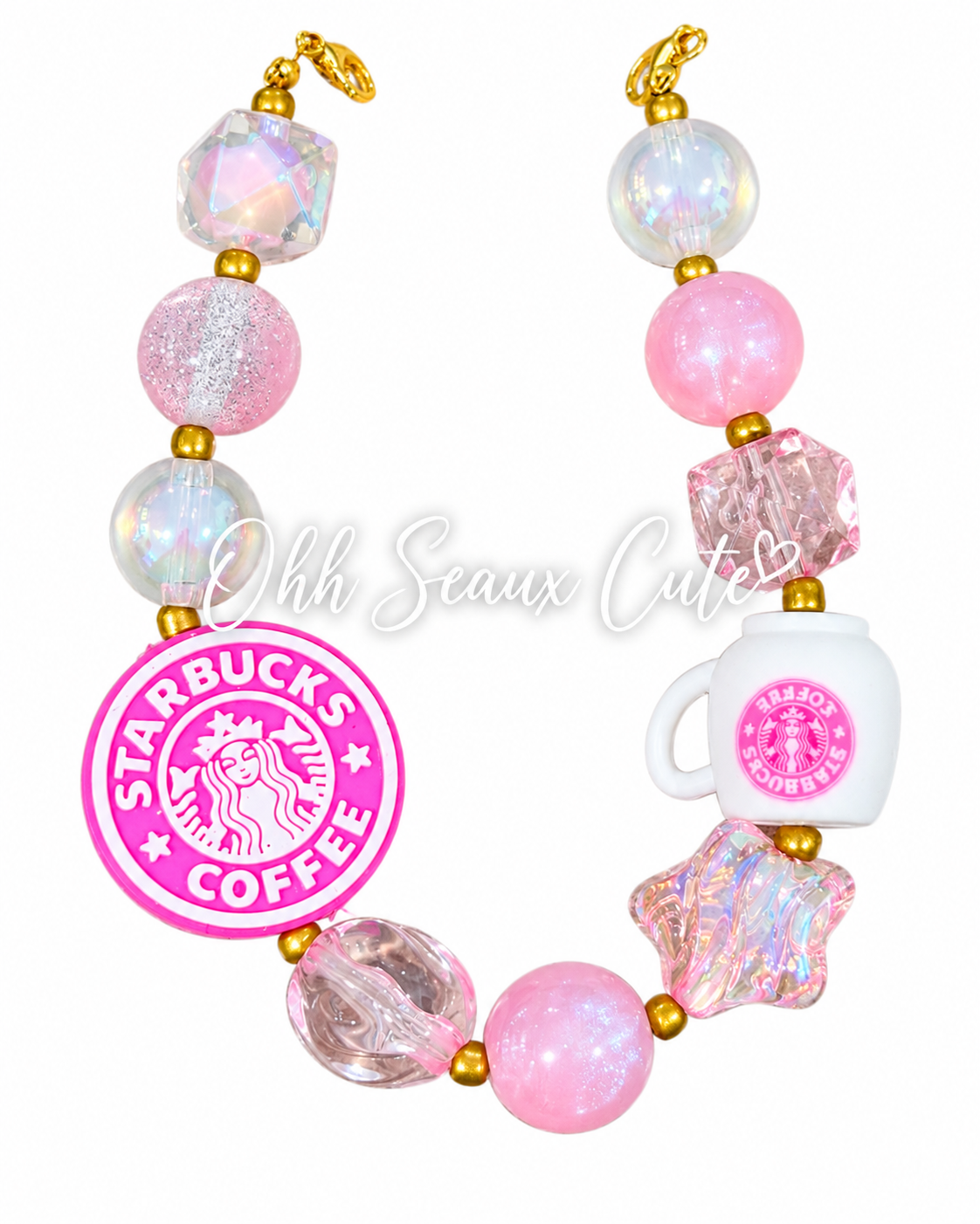 9” Pink Starbucks 9 Hat Chain