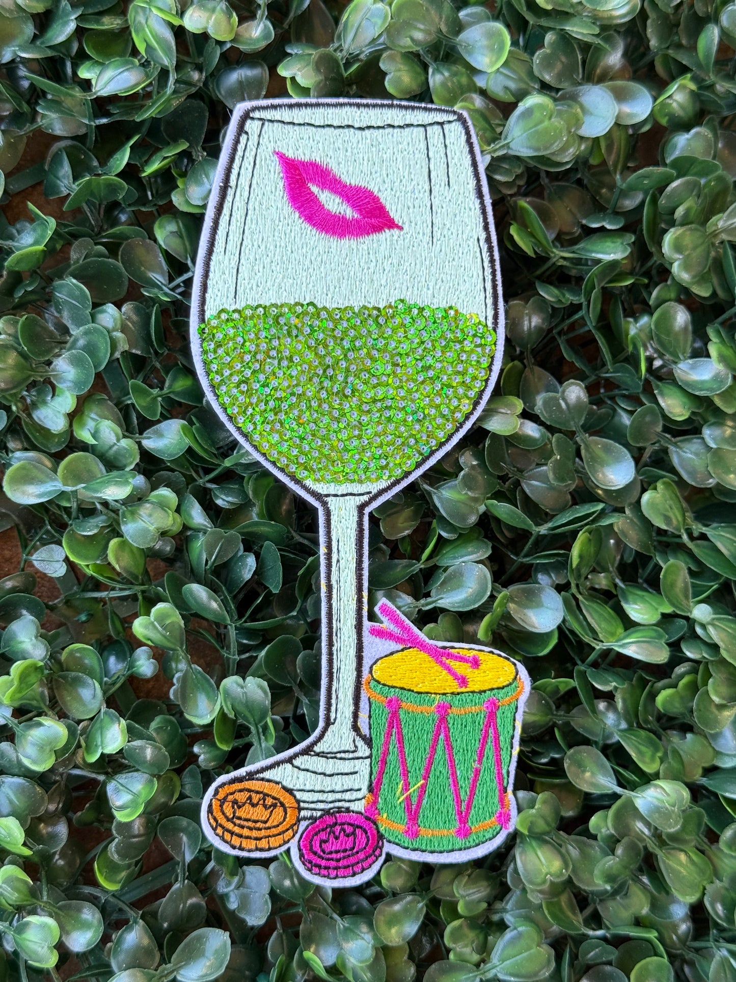 6” Sequin Mardi Gras Wine Glass Collection