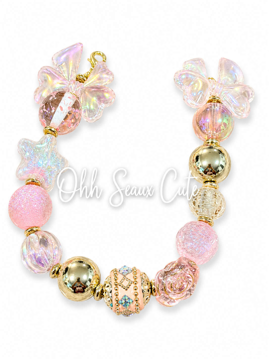 9” Pink Lovely Hat Chain