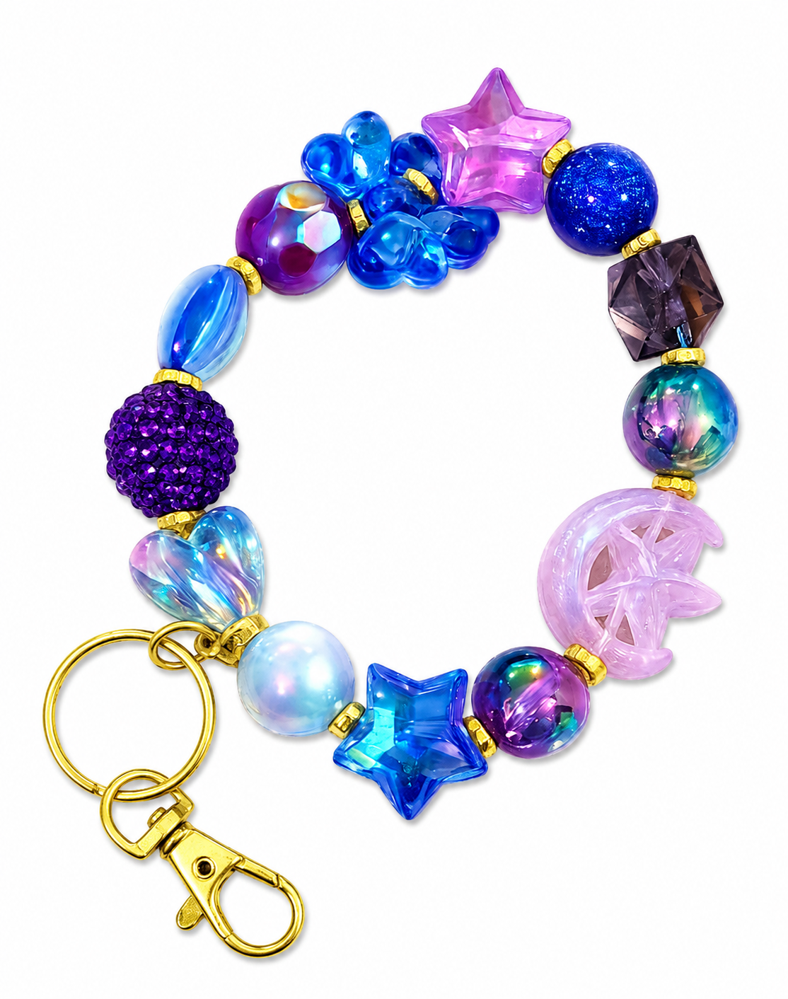 Custom Bead Keychain Moonlight