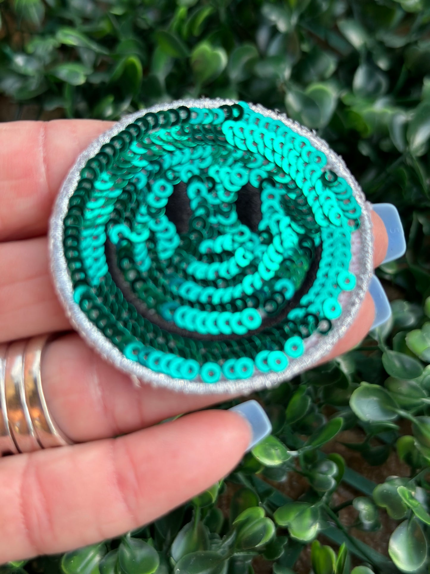 Fall Sequin Smiley 2” Patch
