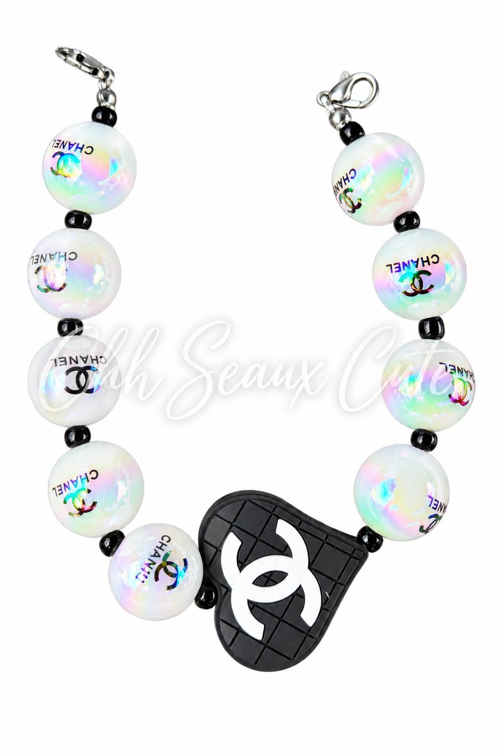 9” CC Black/White 1 Hat Chain