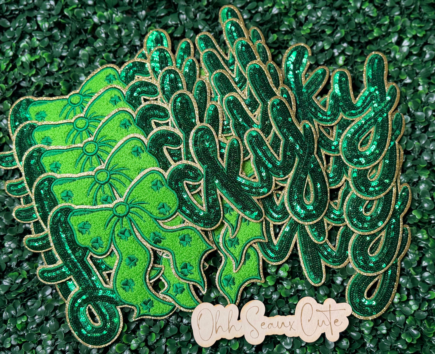 12” Sequin LUCKY w/Bow