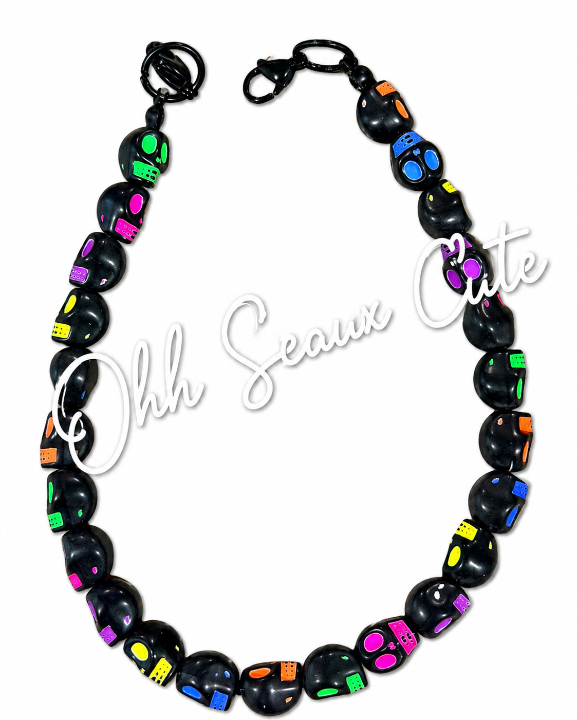 9” Neon Skeleton Hat Chain