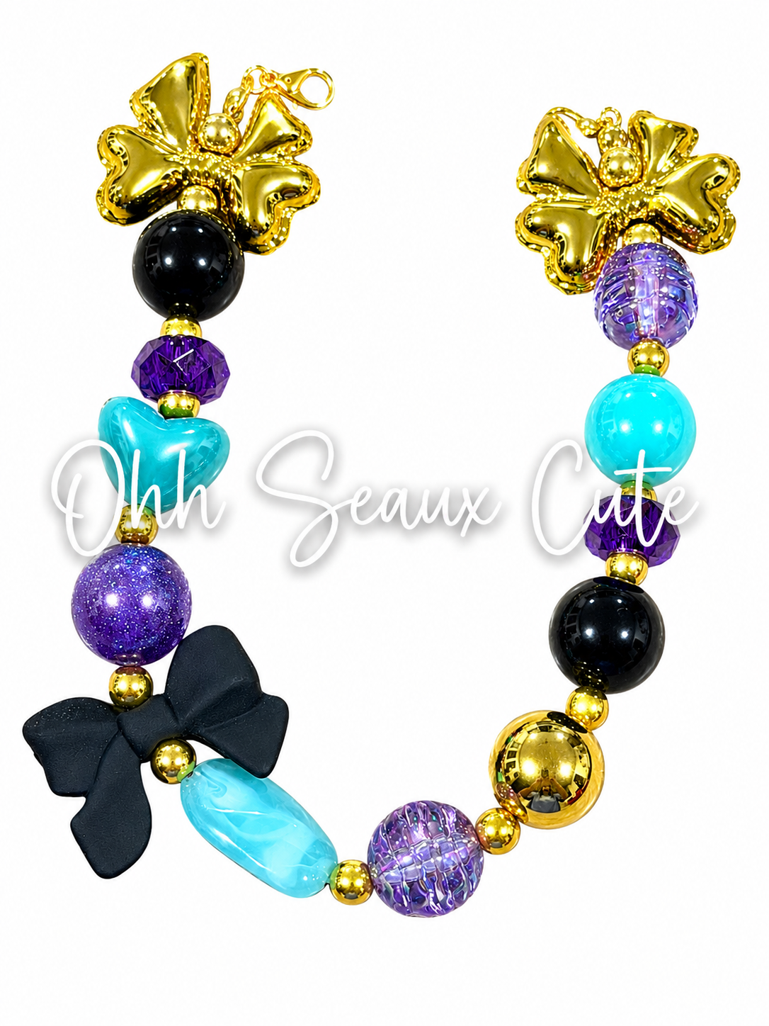 9” Golden Bows Hat Chain