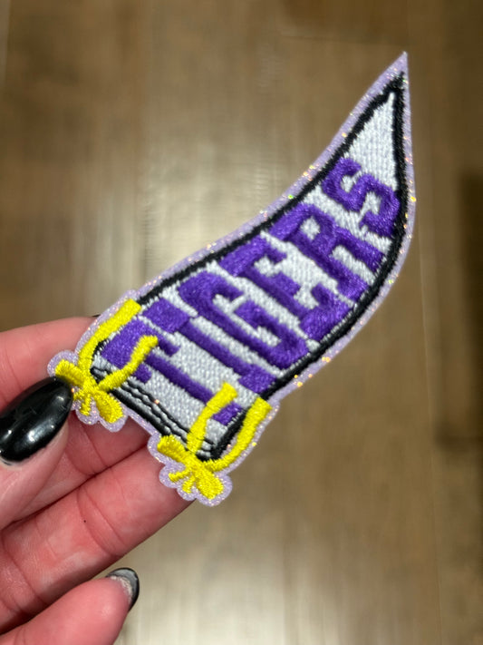2.5” Purple Glitter Tigers Flag
