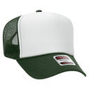 Otto High Crown Foam Trucker -Dark Green/White