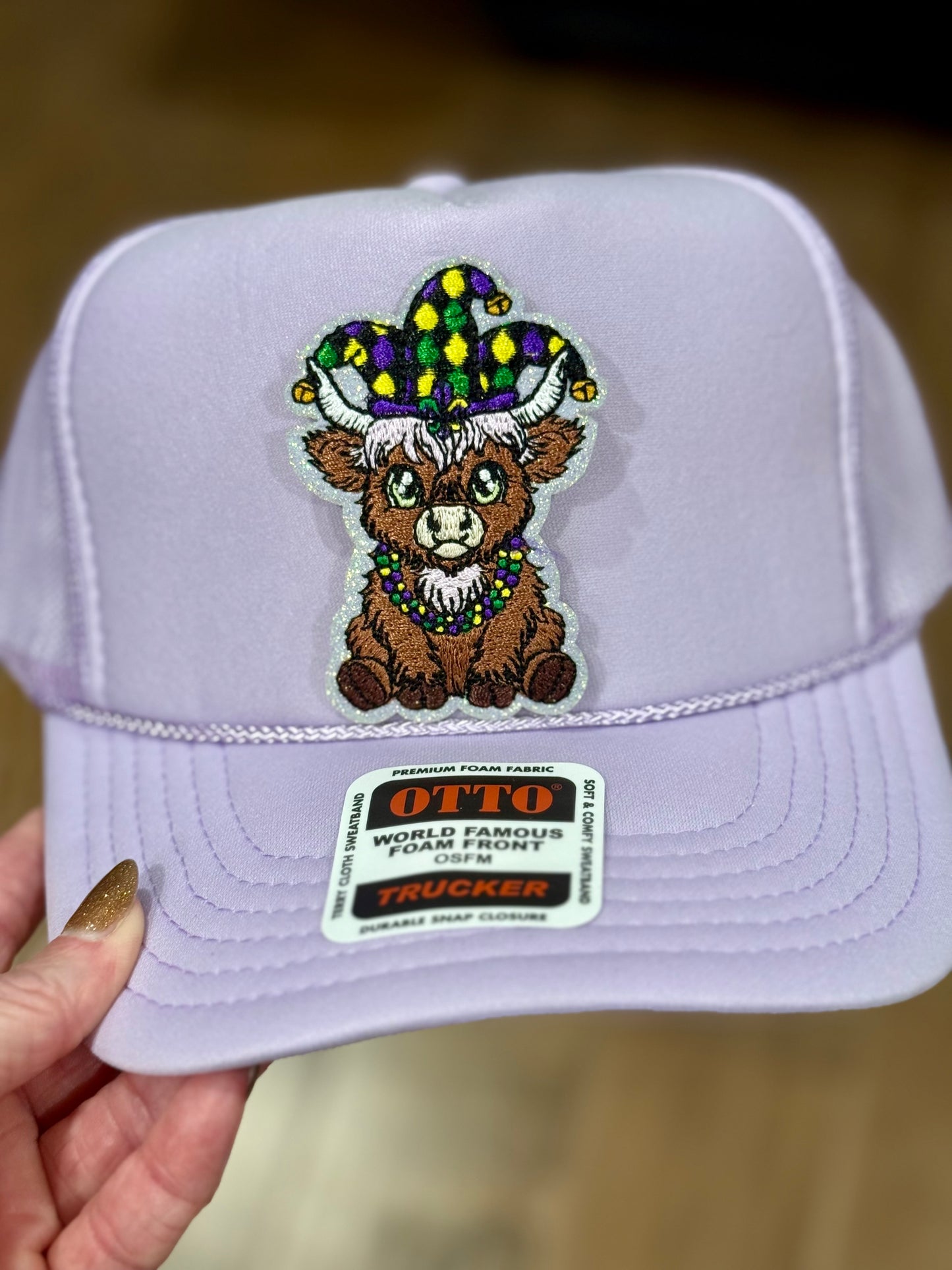 3” Mardi Gras Highland Cow (OSC ORIGINAL) DO NOT COPY