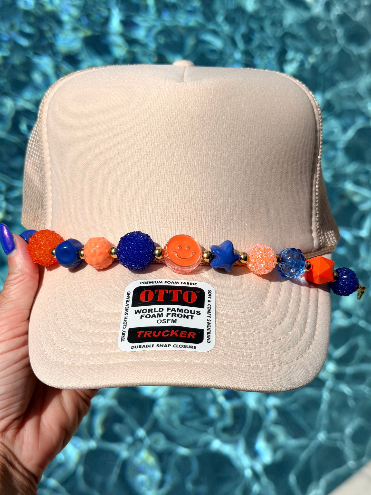9” Blue/Orange Hat Chain