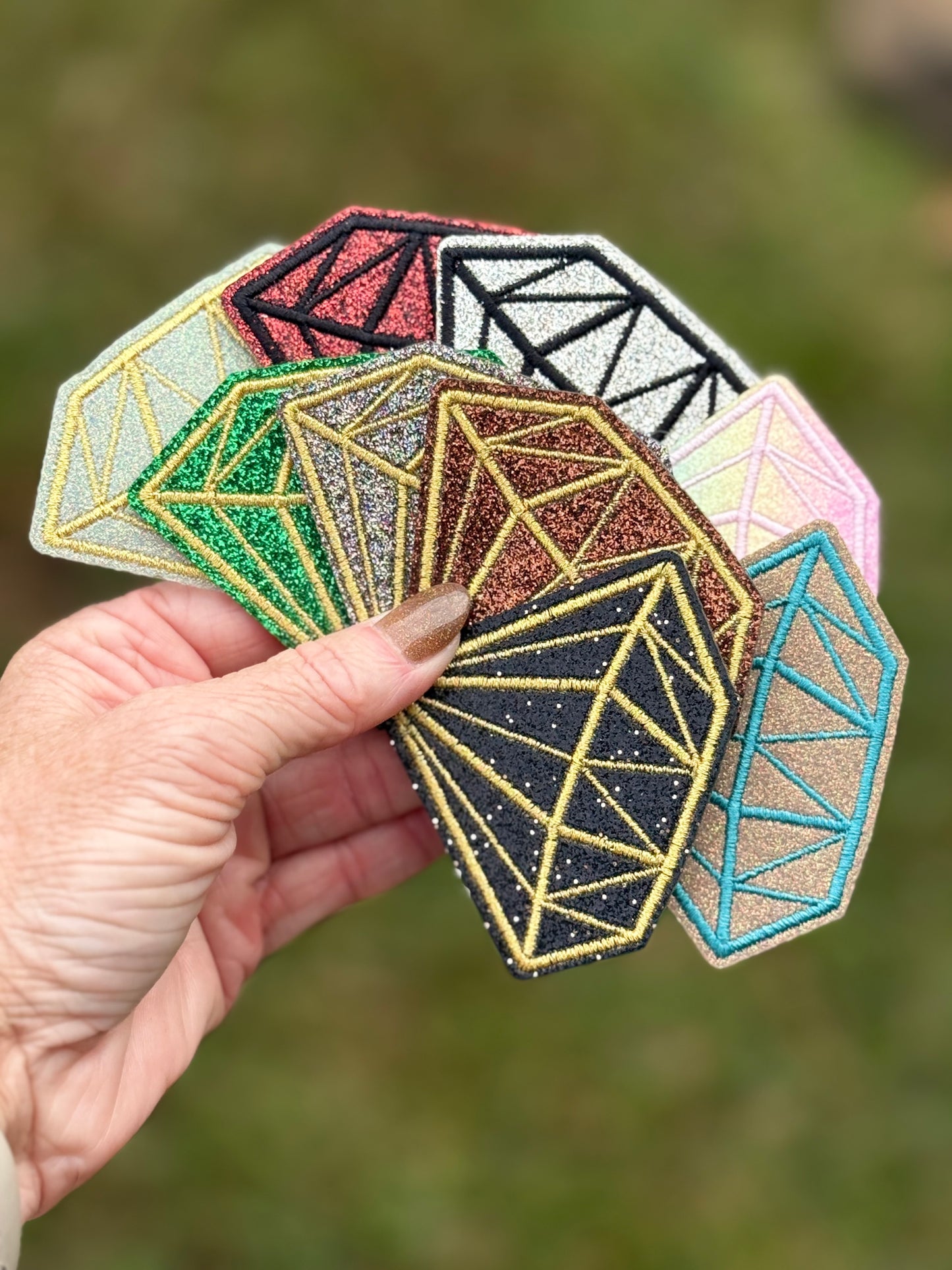 2.5” Glitter Diamonds