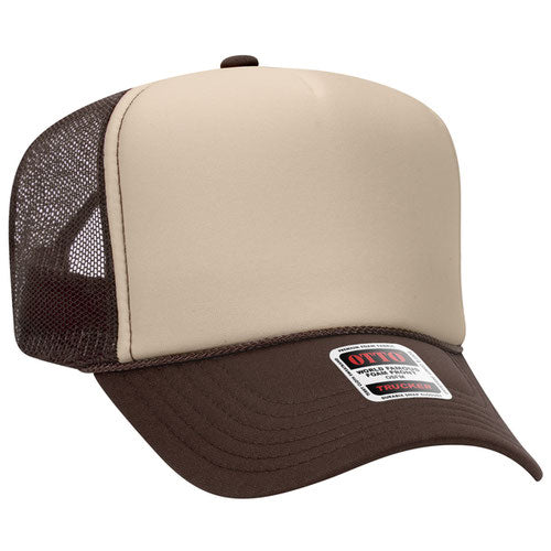 Otto High Crown Foam Trucker -Tan/Brown