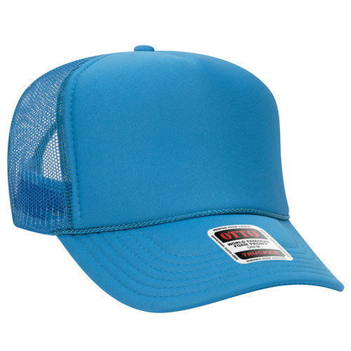 Otto High Crown Foam Trucker -Neon Blue