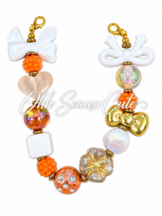 9” Orange/White 3 Hat Chain