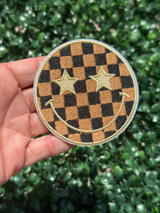 3” Boho Checkered Smiley