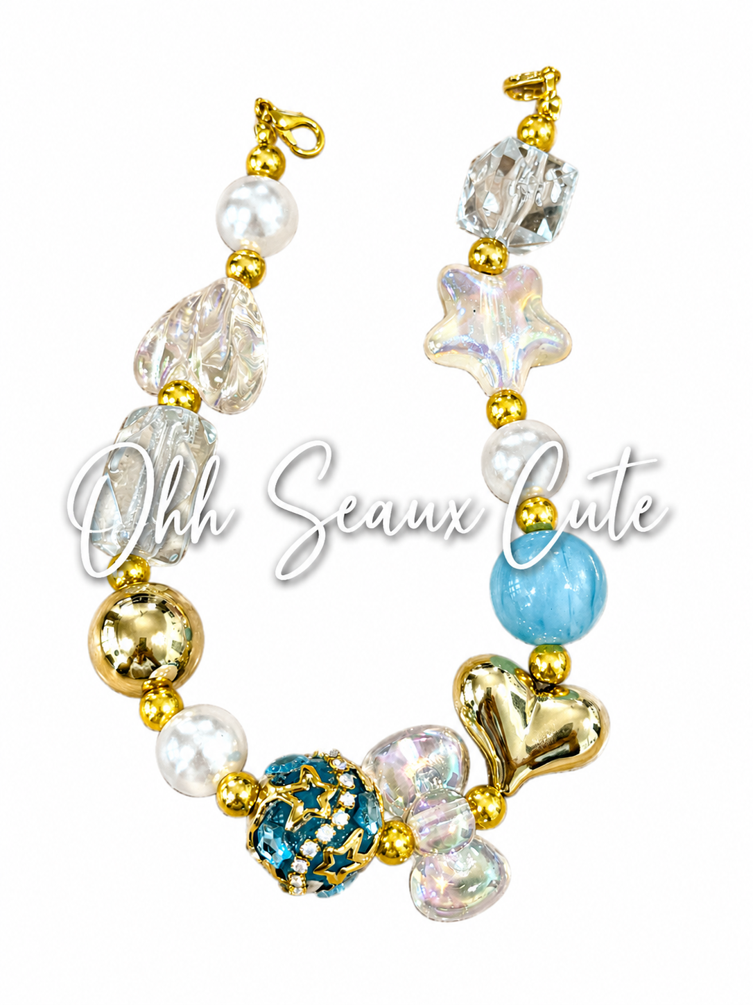 9” Golden Teal Hat Chain