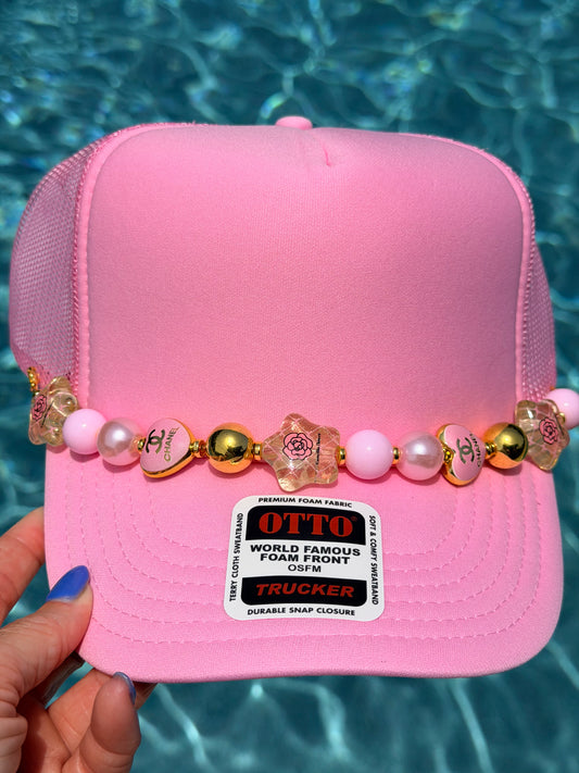 9” Pink CC Hat Chain