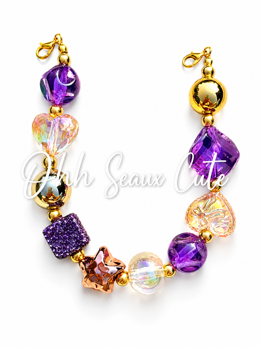 9” Purple/Gold 2 Hat Chain
