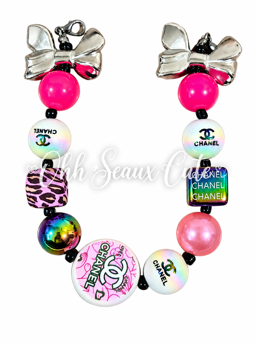 9” October Pink CC 8 Hat Chain