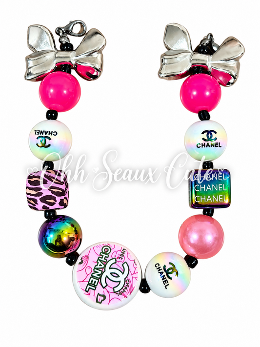9” October Pink CC 8 Hat Chain