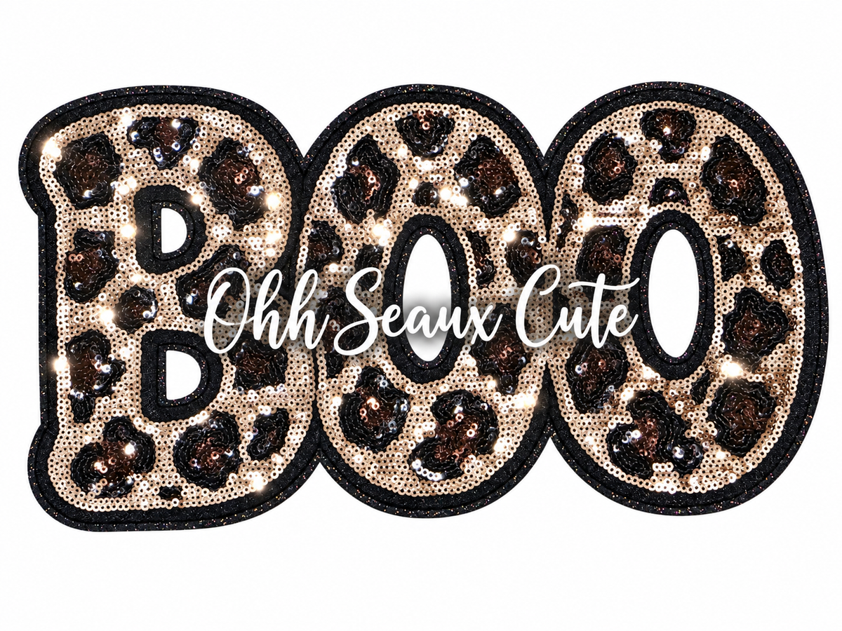 12” Sequin Leopard BOO