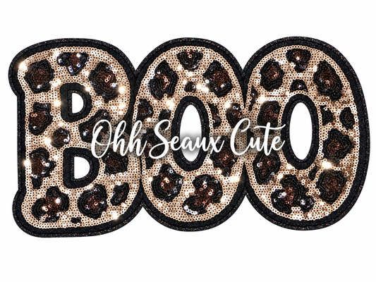12” Sequin Leopard BOO