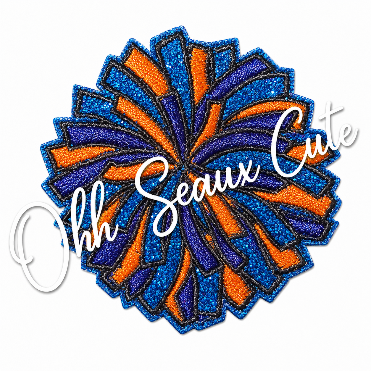 2.5” Orange/Blue Pom Pom