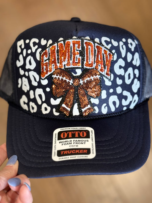 Navy & Orange Sequin Game Day