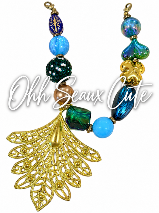 9” Peacock 6 Hat Chain