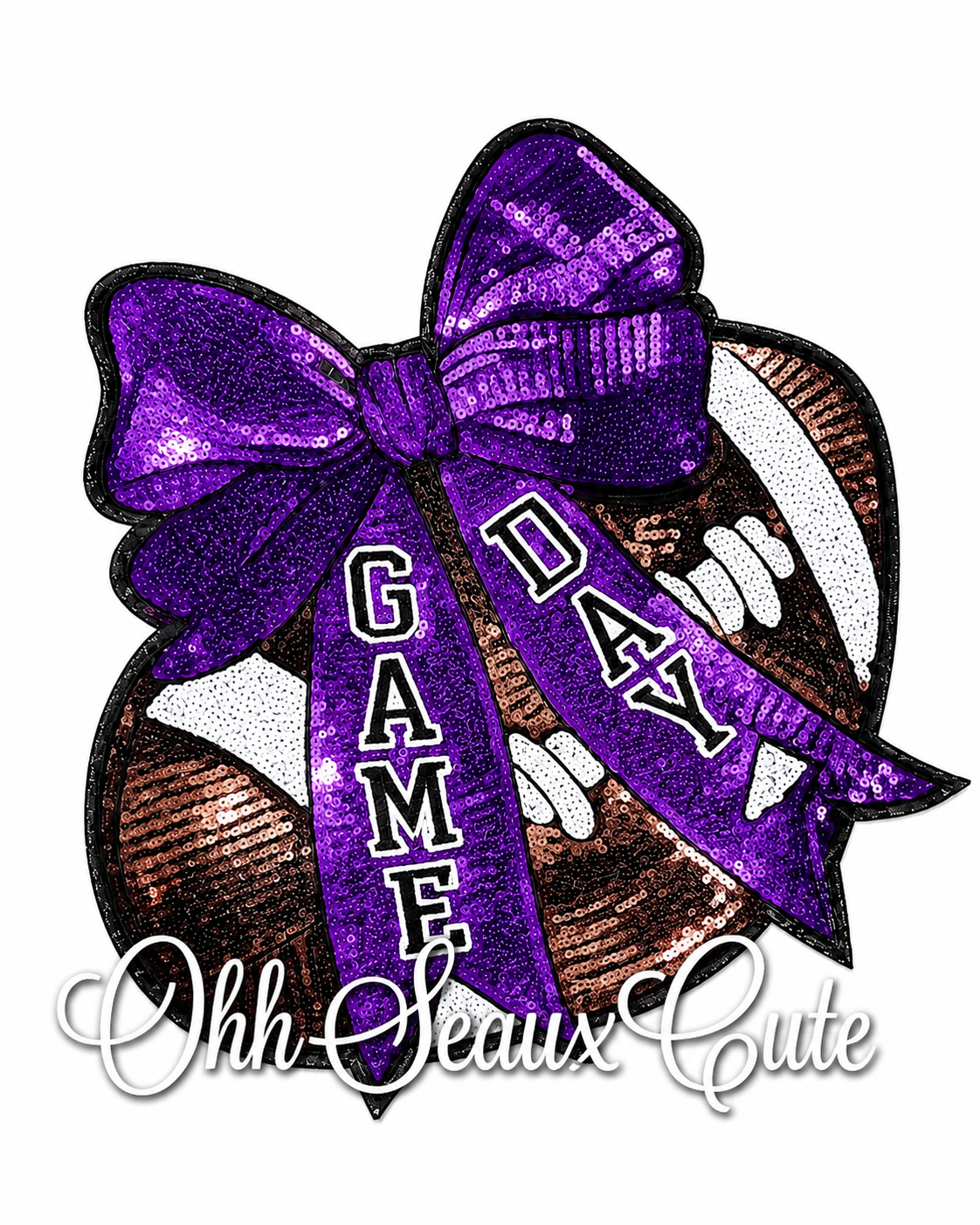 PREORDER 12” Sequin GAME DAY Football
