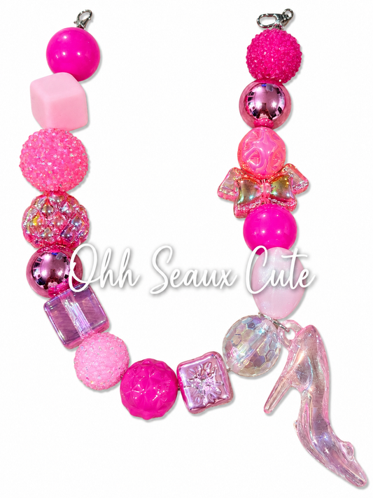 9”  Pink Stiletto Hat Chain