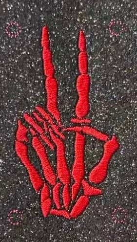 3” Glitter Red Peace Skeleton