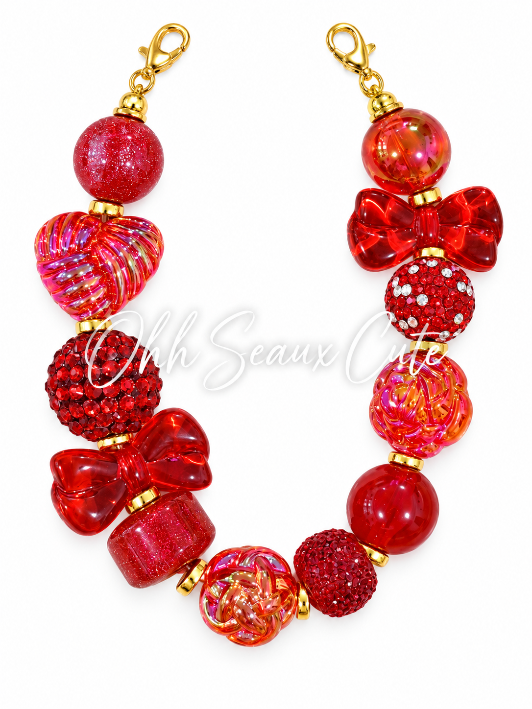 9” Red 12 Hat Chain