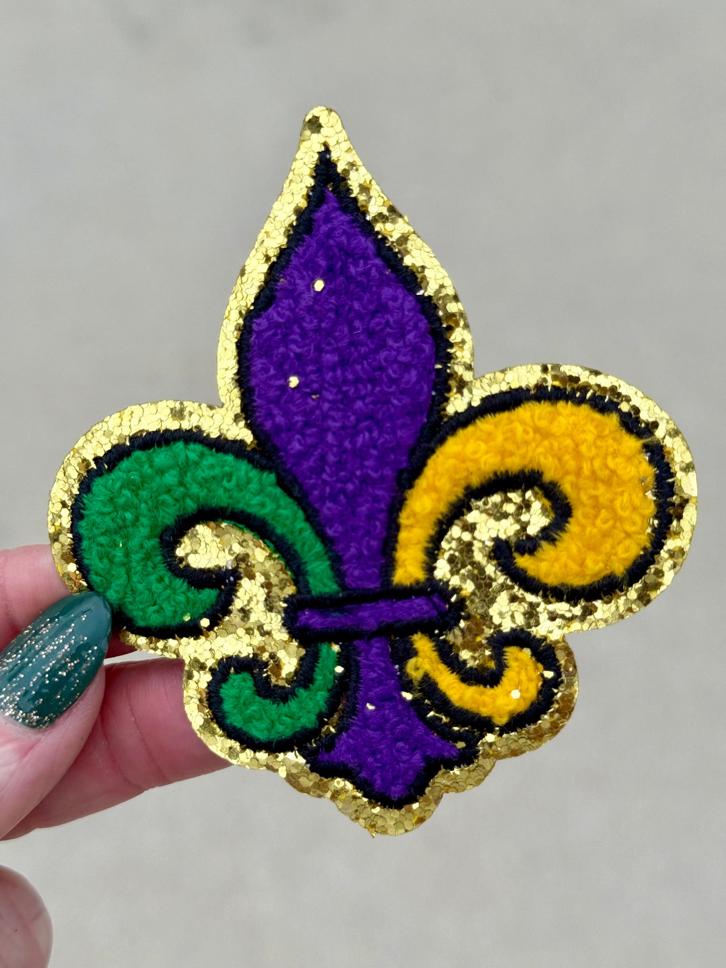 2.5” Chenille Tri-Color Fleur De Lis