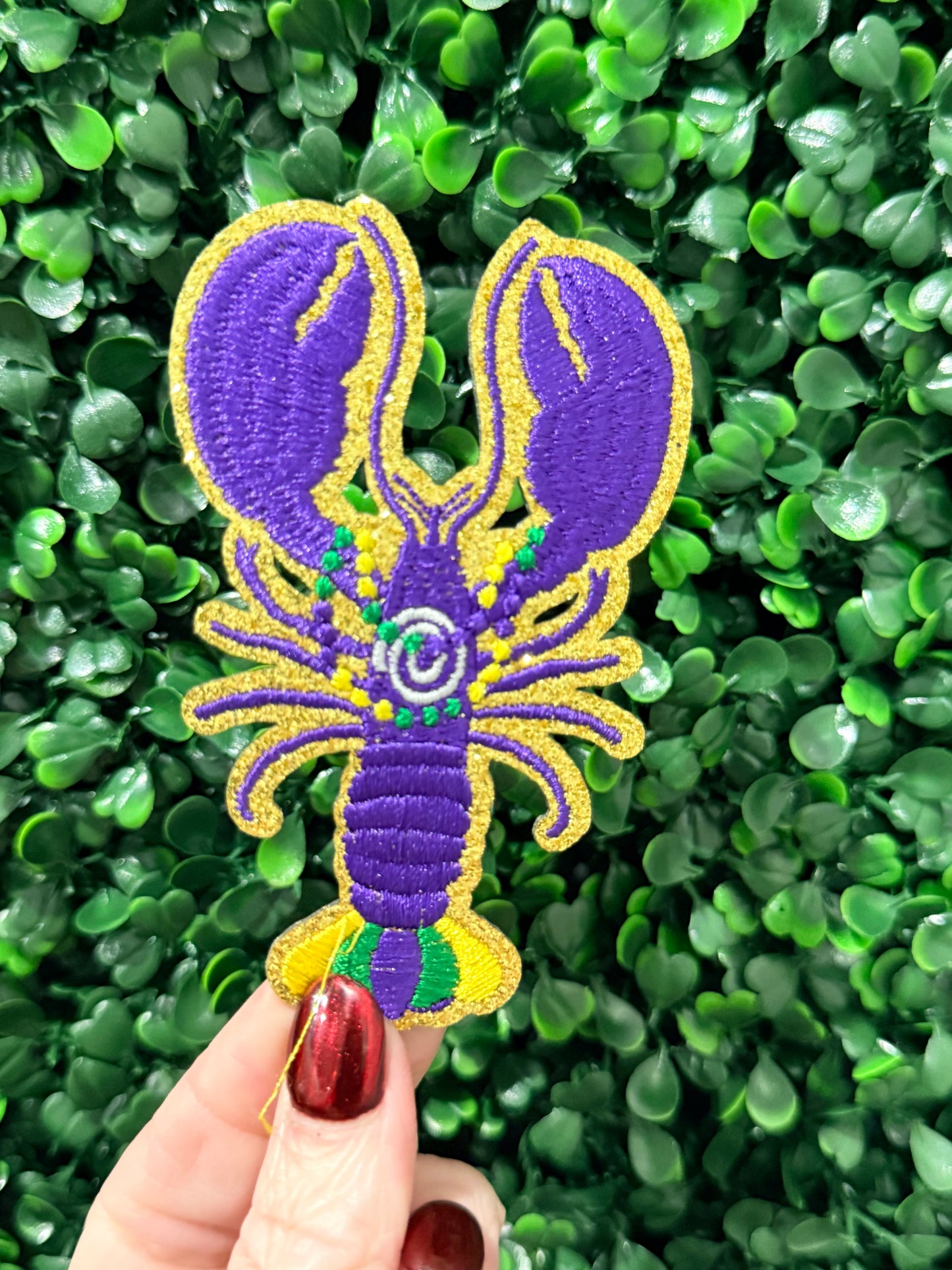 3.25” Mardi Gras Glitter Crawfish