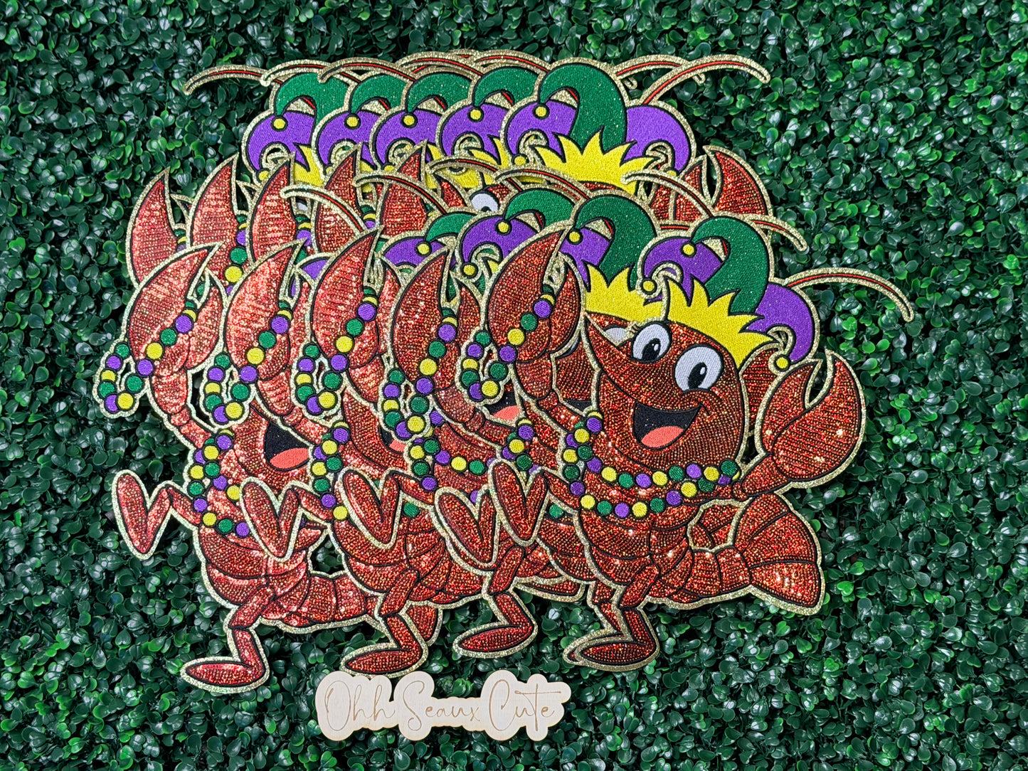 12” Sequin Mardi Gras Crawfish OSC ORIGINAL DO NOT COPY
