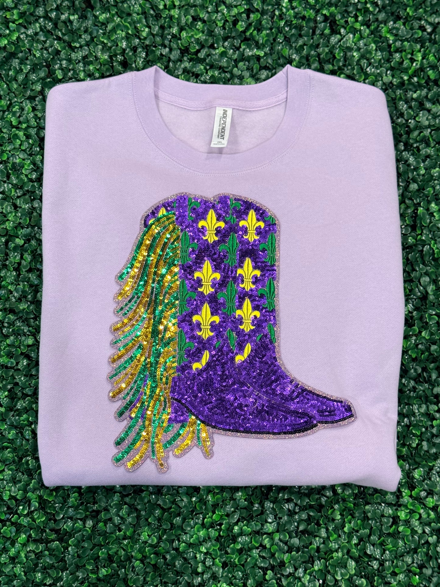 12” Sequin Mardi Gras Boots OSC ORIGINAL DO NOT COPY