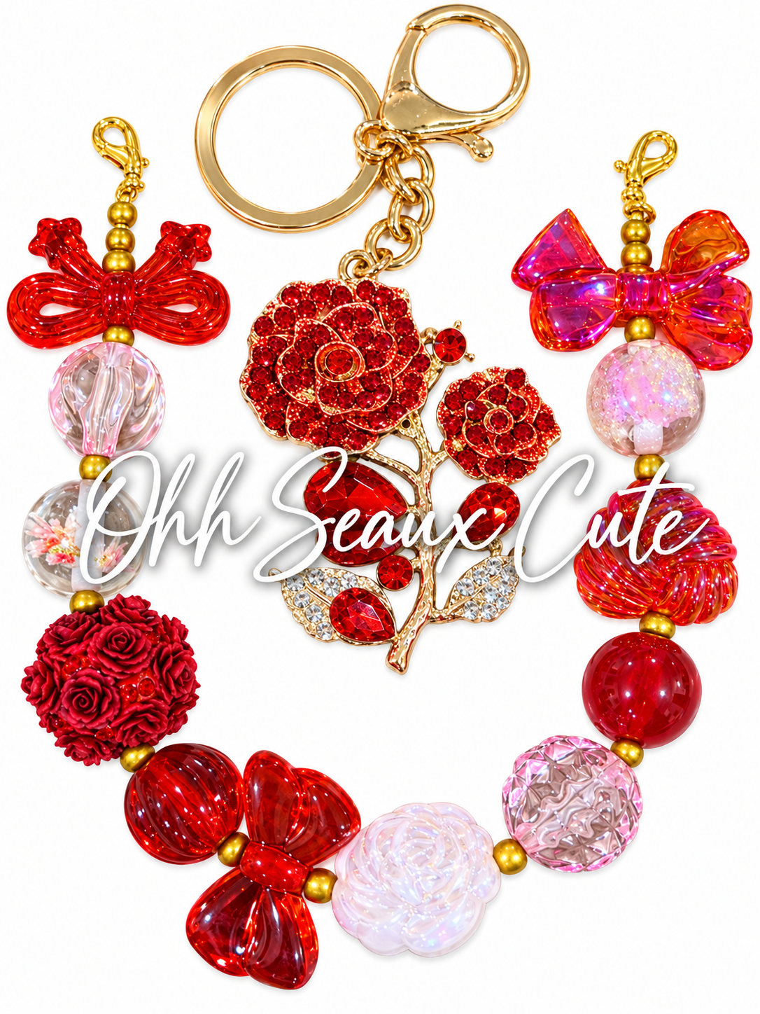 9” Red 3 Hat Chain