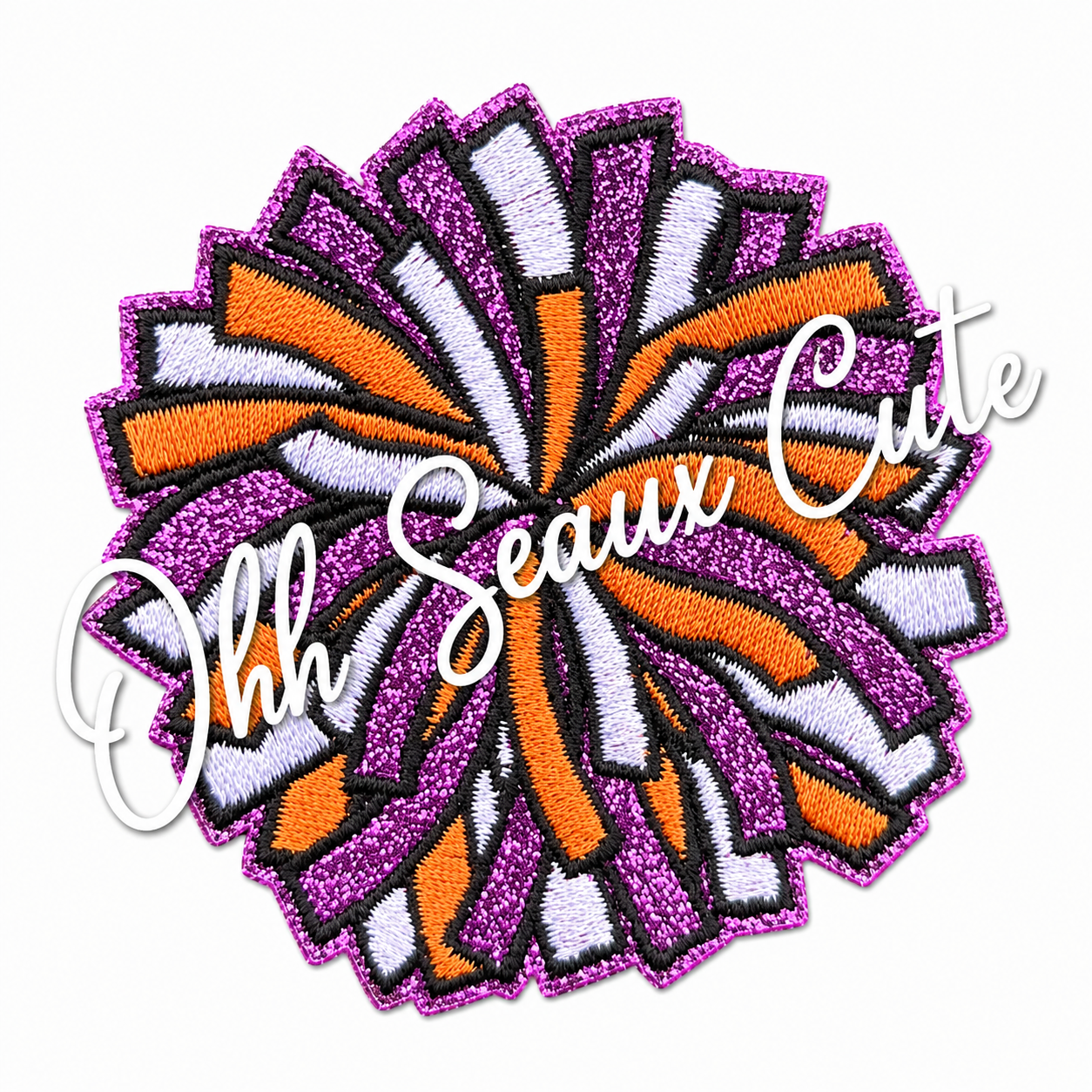 2.5” Orange/Purple Pom Pom