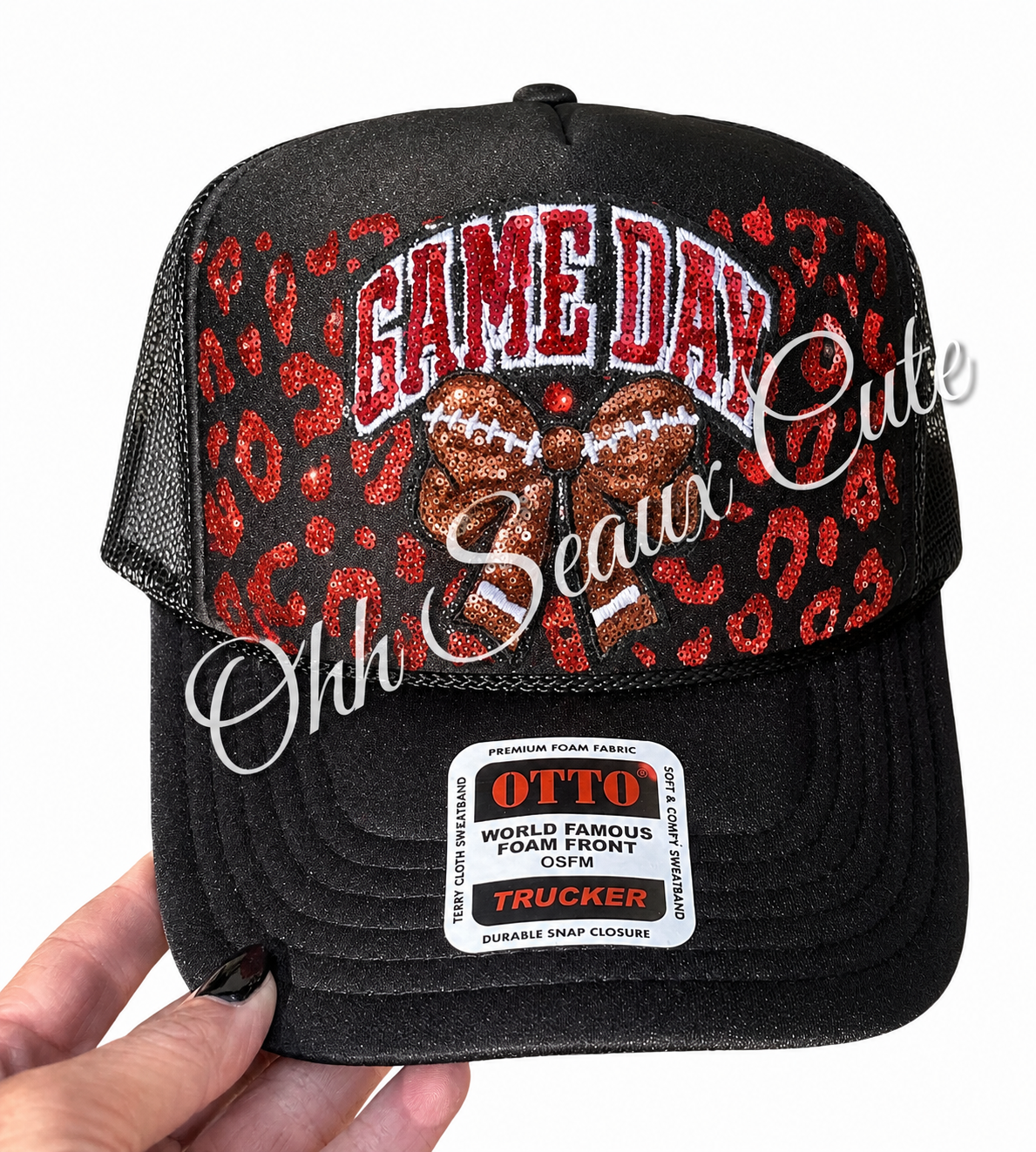 3.5” Sequin GAME DAY Bow-Blue
