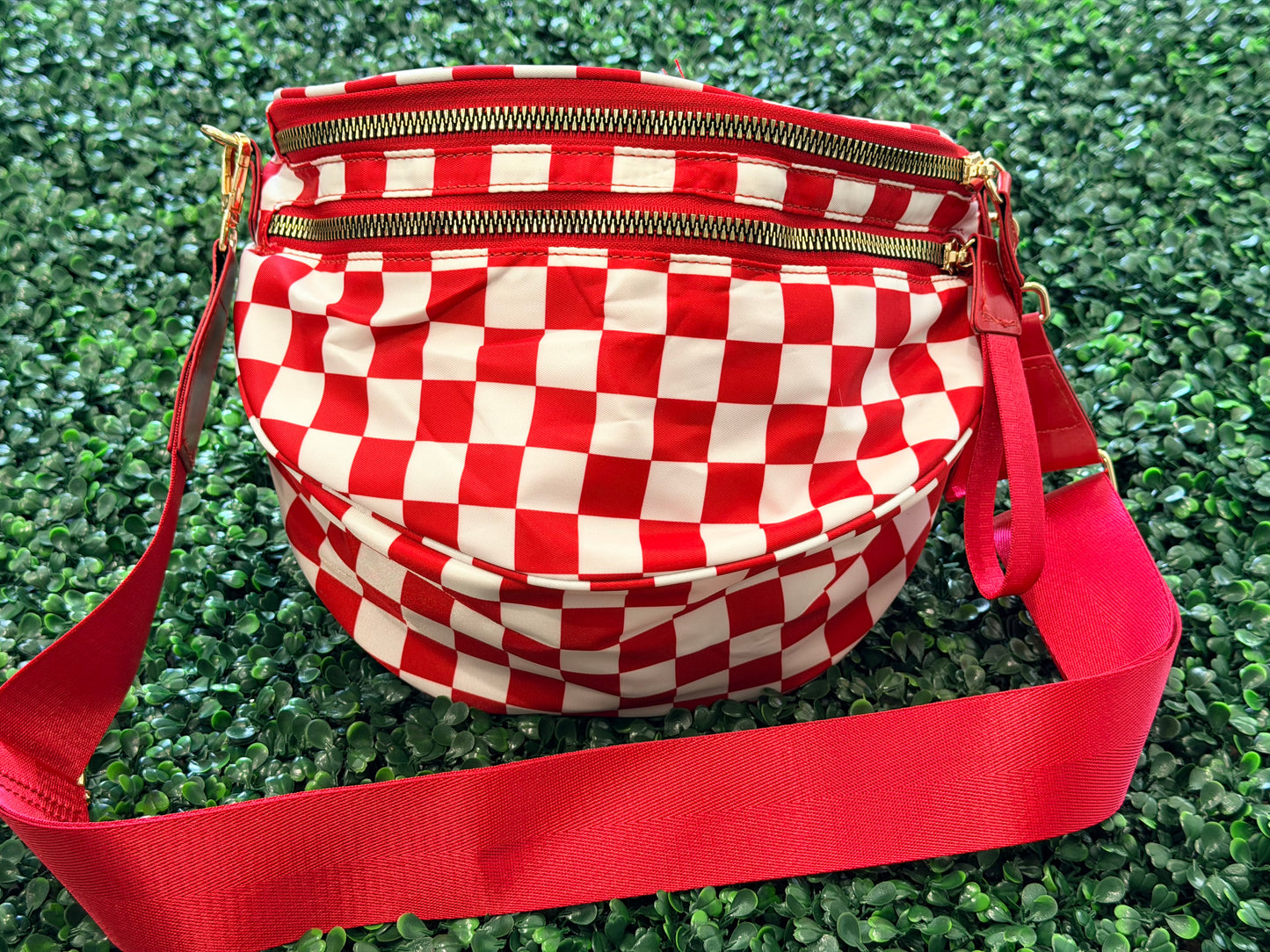 Nylon Checkered Bum Bag