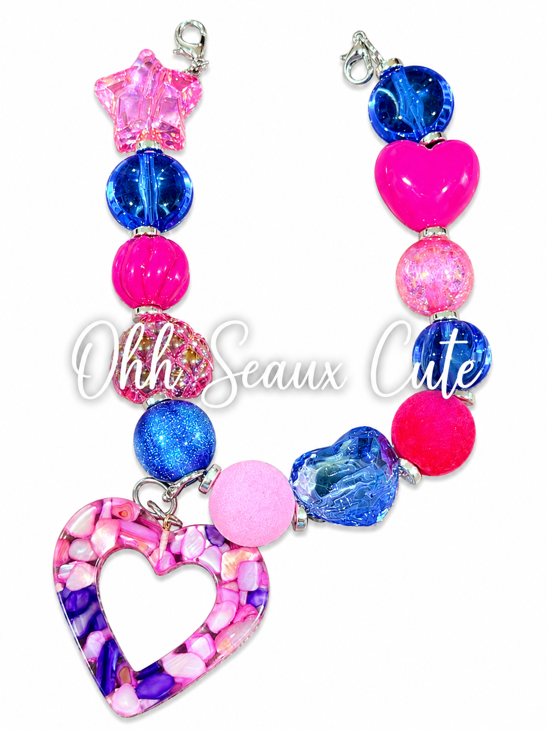 9” Speckle Heart Hat Chain