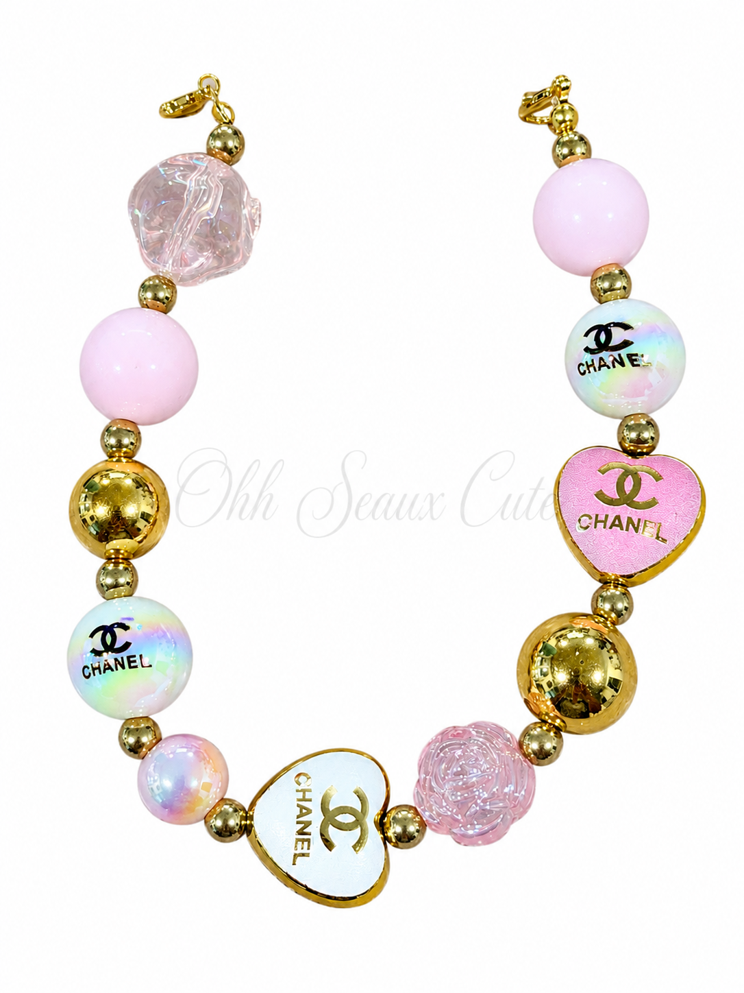 9” CC Pink 3 Hat Chain