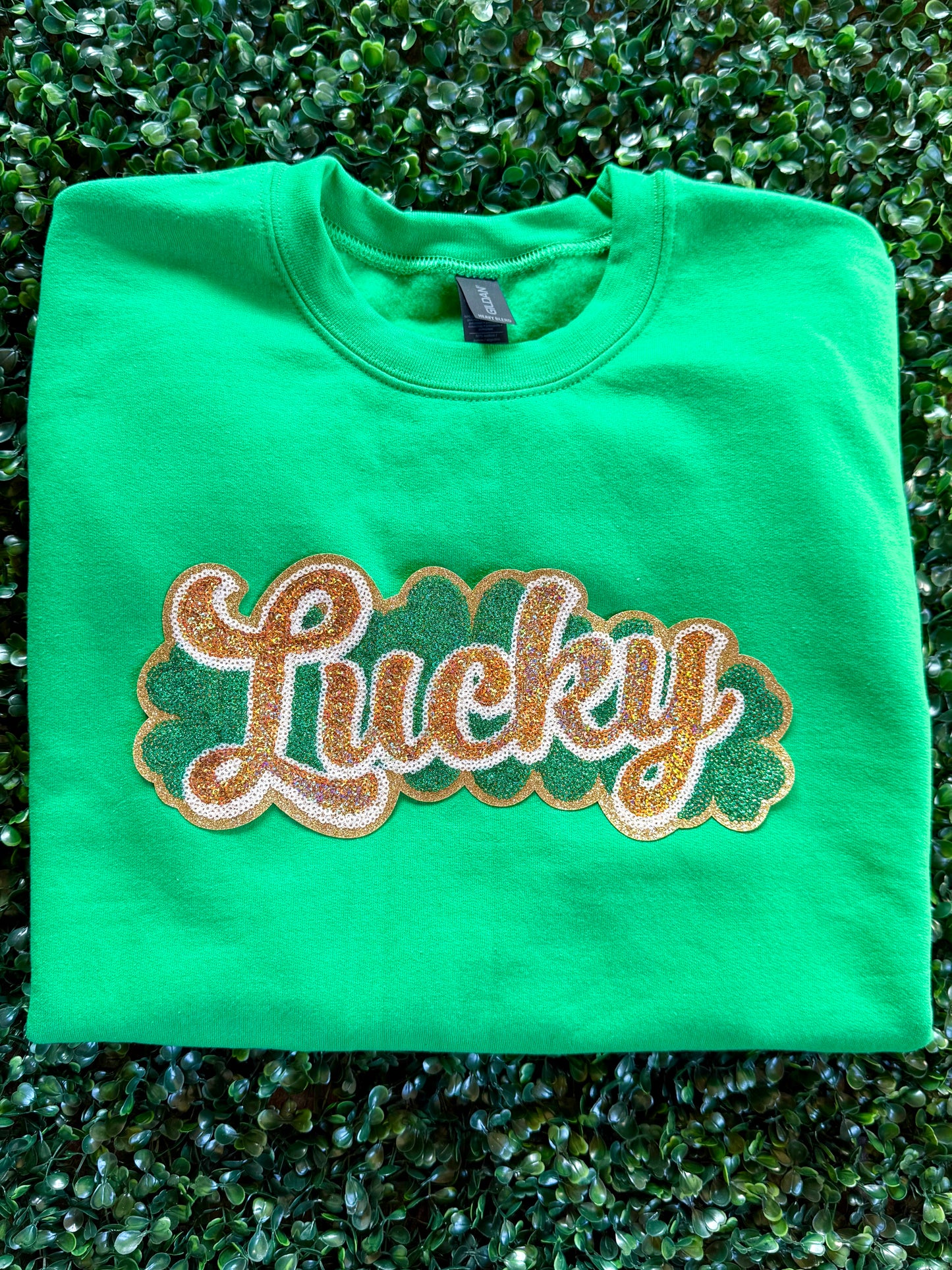 11” Sequin and Glitter LUCKY Patch