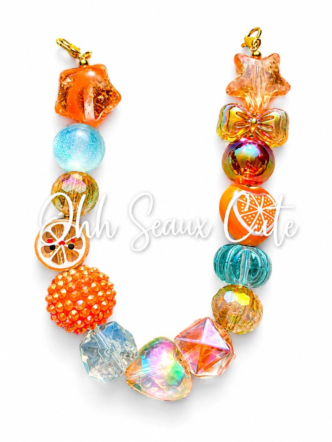 9” Orange/Blue 4 Hat Chain