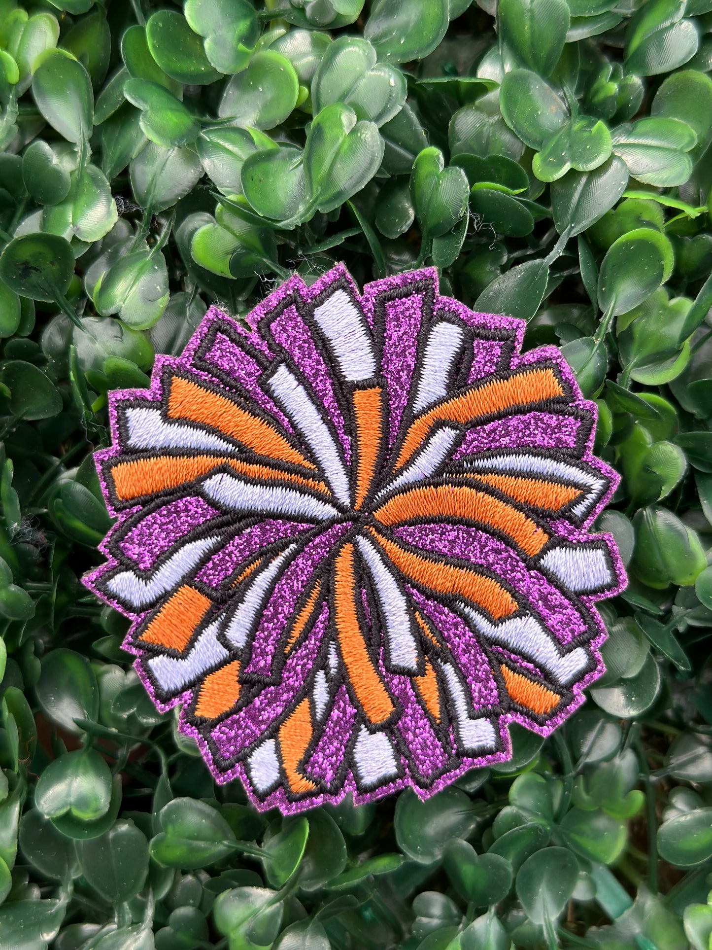 2.5” Pom Pom Glitter-Embroidery Patch