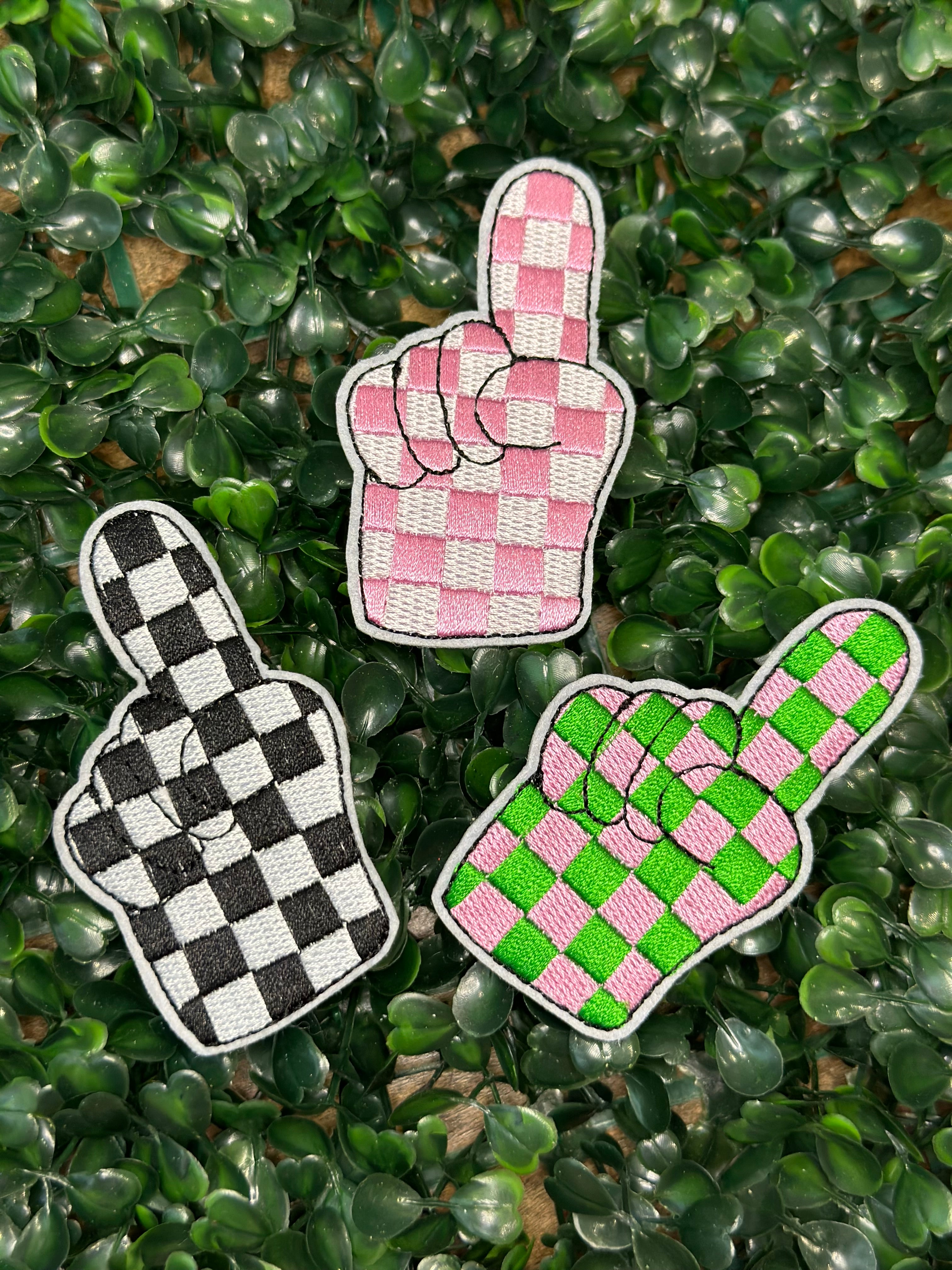 3” Checkered #1 Fan Hand – Ohhseauxcute